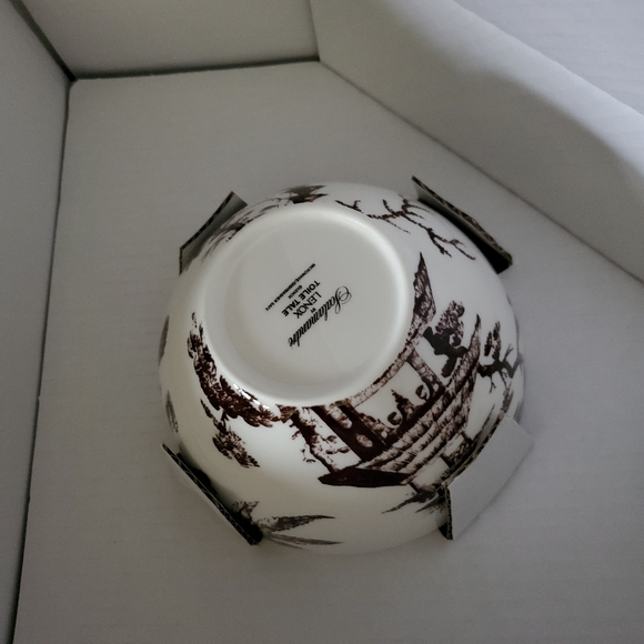 NIB Scalamandre' Lenox 4pc "Toile Tale Chocolate" 1 Place Setting Brown & White - Picture 10 of 16